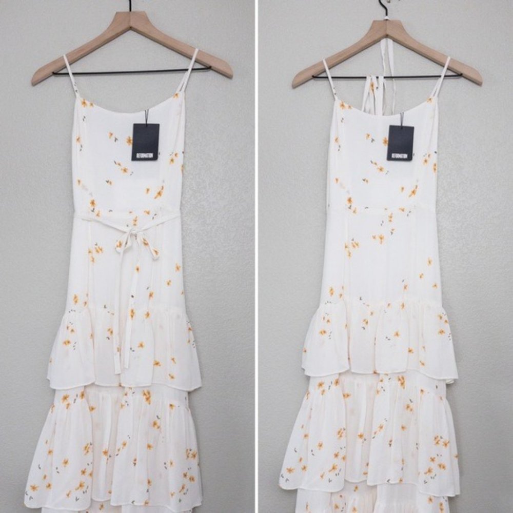 NWT Reformation Foxglove Tiered Ruffle Maxi Dress 2 Opium Floral Georgette - Picture 5 of 11
